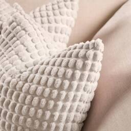 OHS 2 Pack Bobble Cushion Covers Home Decor Set in Cream - Size: 45 cm x 45 cm - thumbnail 3