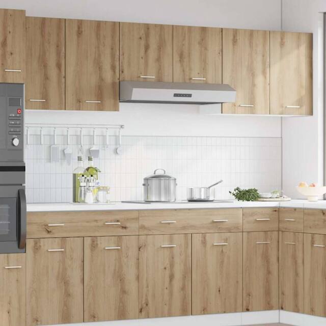 Berkfield Home Hanging Cabinets 2 pcs Artisan Oak 50x31x60 cm Engineered Wood in Brown - Size: 50 x 31 x 60 cm - image 1