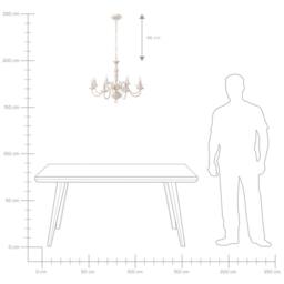 Wyld and Coco 8-Light White and Gold Iron Pendant Lamp - Vintage Glam - thumbnail 8
