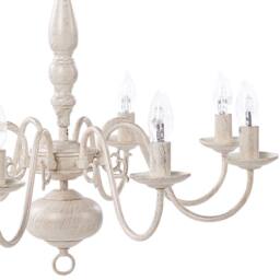 Wyld and Coco 8-Light White and Gold Iron Pendant Lamp - Vintage Glam - thumbnail 7