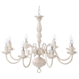 Wyld and Coco 8-Light White and Gold Iron Pendant Lamp - Vintage Glam - thumbnail 2