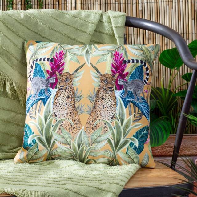 Wylder Tropics Kali Leopards Exotic Water & UV Resistant Outdoor Cushion - Size: 43 cm x 43 cm - image 1