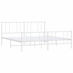 Berkfield Home Metal Bed Frame with Headboard & Footboard White 200x200 cm - thumbnail 1