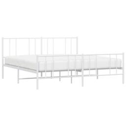 Berkfield Home Metal Bed Frame with Headboard & Footboard White 200x200 cm - thumbnail 5