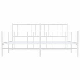 Berkfield Home Metal Bed Frame with Headboard & Footboard White 200x200 cm - thumbnail 6