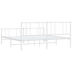 Berkfield Home Metal Bed Frame with Headboard & Footboard White 200x200 cm - thumbnail 8