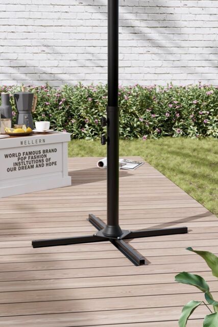 Garden Sanctuary Metal Free Standing Parasol Cross Base（pole isn't included） in Black - image 1