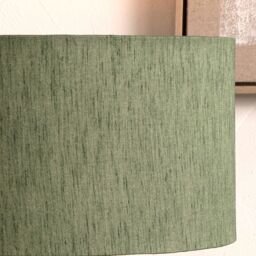 Ruma Sage Green Slubbed Faux Silk Gold Lined Cylinder Shade for Table Lamp - Size: 18 inches - thumbnail 2