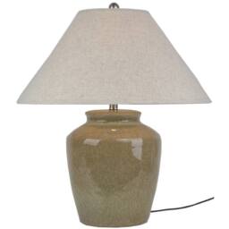 Lemon Pavilion Furniture and Decor Mottura Table Lamp with Edged Linen Shade - L55 x W55 x H66 cm - Green - thumbnail 1