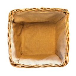 Red Hamper Square Hessian Lined Wheeled Log Basket in Brown - thumbnail 2