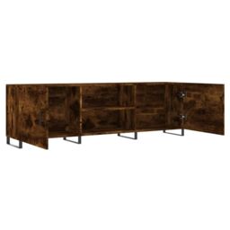 Berkfield Home TV Cabinet Smoked Oak 150x30x50 cm Engineered Wood in Brown - Size: 150 x 30 x 50 cm - thumbnail 6