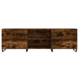 Berkfield Home TV Cabinet Smoked Oak 150x30x50 cm Engineered Wood in Brown - Size: 150 x 30 x 50 cm - thumbnail 5