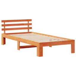 Berkfield Home Pine Wood Bed Frame Wax brown Solid wood 80 x 200 cm Durable - thumbnail 3