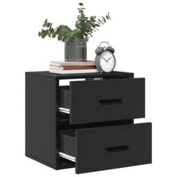 Berkfield Home Durable Wall-mounted Bedside Cabinets 2 pcs Black 40x31x39.5 cm - thumbnail 4