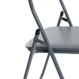 Harbour Housewares 6x Padded Folding Chairs Metal Frame Easy Store Portable Folding Seats in Grey - thumbnail 4