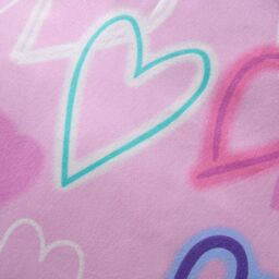 OHS Neon Heart Duvet Cover Bedding Set Reversible with Pillowcase Kids in Pink - Size: Single - thumbnail 5