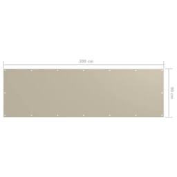 Berkfield Home Balcony Screen Beige 90x300 cm Oxford Fabric - thumbnail 5
