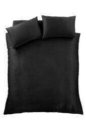 Catherine Lansfield Silky Soft Satin Duvet Set in Black - Size: Single - thumbnail 4