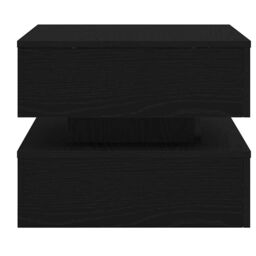 Berkfield Home Coffee Table with LED Lights Black Oak 50x50x40 cm - Size: 50 x 50 x 40 cm - thumbnail 7
