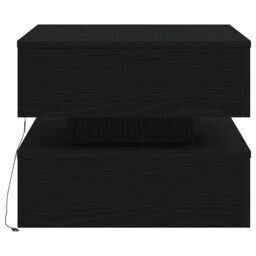 Berkfield Home Coffee Table with LED Lights Black Oak 50x50x40 cm - Size: 50 x 50 x 40 cm - thumbnail 8