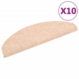 Berkfield Home Self-adhesive Stair Mats 10 pcs Brown 65x21x4 cm Needle Punch - Size: Medium - thumbnail 2