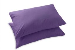 Snug City Polycotton Plain Dyed Housewife Pillowcase Pair in Purple - thumbnail 3