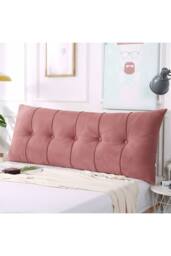 Living and Home Cozy Upholstered Headboard Pillow in Pink - Size: Large