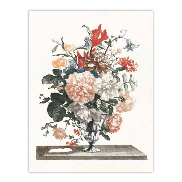 "Artery8 Flower Bouquet In A Glass Vase Johan Teyler Wall Art Poster Print in White - Size: W12"" x H16""" - image 1