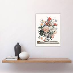 "Artery8 Flower Bouquet In A Glass Vase Johan Teyler Wall Art Poster Print in White - Size: W12"" x H16""" - thumbnail 4