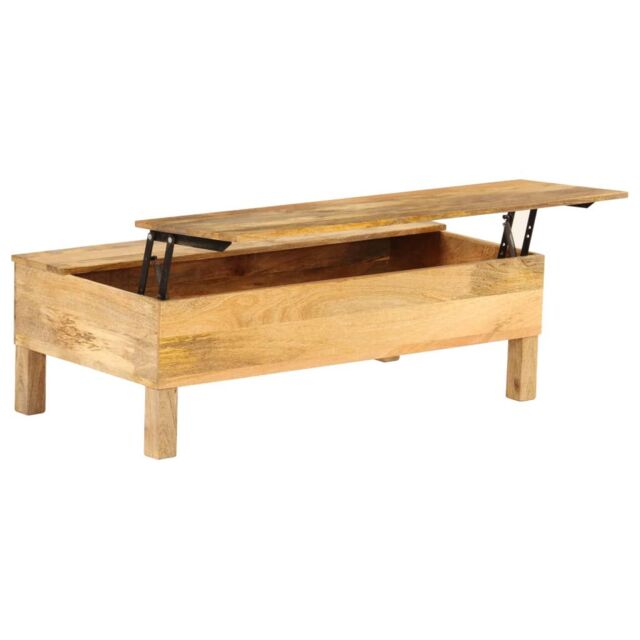 Berkfield Home Coffee Table Solid Mango Wood 110x55x35 cm in Brown - Size: 110 x 55 x 35 cm - image 1