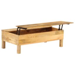 Berkfield Home Coffee Table Solid Mango Wood 110x55x35 cm in Brown - Size: 110 x 55 x 35 cm - thumbnail 1