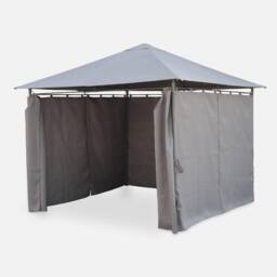 sweeek Heavy Duty 3x3m Gazebo With Curtains in Grey - thumbnail 2