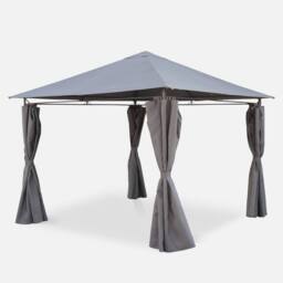 sweeek Heavy Duty 3x3m Gazebo With Curtains in Grey - thumbnail 1