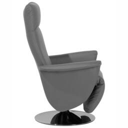 Wyld and Coco Grey Reclining Armchair - Faux Leather with Pull-Out Footstool - thumbnail 6
