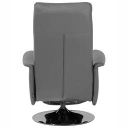 Wyld and Coco Grey Reclining Armchair - Faux Leather with Pull-Out Footstool - thumbnail 7