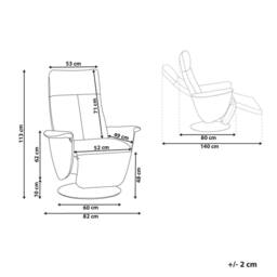 Wyld and Coco Grey Reclining Armchair - Faux Leather with Pull-Out Footstool - thumbnail 3