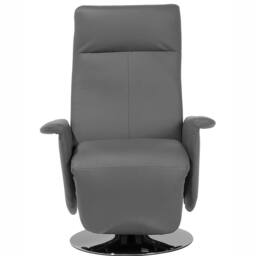 Wyld and Coco Grey Reclining Armchair - Faux Leather with Pull-Out Footstool - thumbnail 5