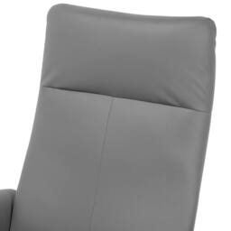 Wyld and Coco Grey Reclining Armchair - Faux Leather with Pull-Out Footstool - thumbnail 9