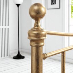 OAT Home Hampstead Traditional Style Antique Brass Effect Metal Bed Frame in Bronze - Size: King - thumbnail 8