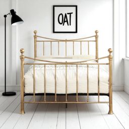 OAT Home Hampstead Traditional Style Antique Brass Effect Metal Bed Frame in Bronze - Size: King - thumbnail 2