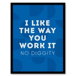 Artery8 I Like The Way You Work It Modern Blue Cheeky Framed Wall Art Print - Size: A4 - thumbnail 1