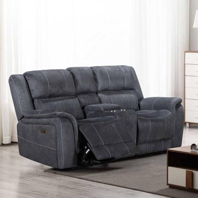 Furnishings For Less UK Cassandra 2 Seater Electric Recliner Sofa Grey Fabric USB - image 1