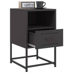 Berkfield Home Durable Bedside Cabinets 2 pcs Black 36x39x60.5 cm Steel - thumbnail 4