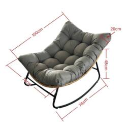 Kelvenix Outdoor Rocking Chair with Cushion Seat - Single Rocking Chair in Grey - Size: 0.6m2 - thumbnail 5