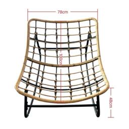 Kelvenix Outdoor Rocking Chair with Cushion Seat - Single Rocking Chair in Grey - Size: 0.6m2 - thumbnail 2