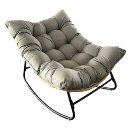 Kelvenix Outdoor Rocking Chair with Cushion Seat - Single Rocking Chair in Grey - Size: 0.6m2 - thumbnail 1