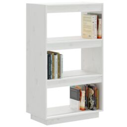 Berkfield Home Book Cabinet/Room Divider White 60x35x103 cm Solid Wood Pine - Size: 60 x 35 x 103 cm - thumbnail 4