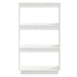 Berkfield Home Book Cabinet/Room Divider White 60x35x103 cm Solid Wood Pine - Size: 60 x 35 x 103 cm - thumbnail 5