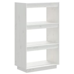Berkfield Home Book Cabinet/Room Divider White 60x35x103 cm Solid Wood Pine - Size: 60 x 35 x 103 cm - thumbnail 2