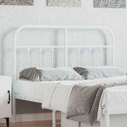 Berkfield Home Metal Headboard White 120 cm - thumbnail 2